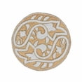 thumbnail image 2 of Il Pesce Glass Bead Embroidered PlacematColor: Natural & WhiteSet of 2Size: 14" Round, 2 of 11