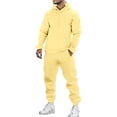 thumbnail image 2 of Conairie Men Sweatsuits 2 Piece Set Casual Solid Color Hoodies Sweatshirt And Joggers Sweatpants Set Street Fall Sport Suit Sets Clothes Outfits Yellow L, 2 of 4