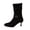 Boots - Black, variant on Booties for Women Closed Toe Mid Calf Slouchy Shaft Pointed Front Elegant Kitten Heel Faux Suede Adjustable Buckle Strap Chic Vintage Inspired Fall Fashion Shoes