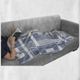 thumbnail image 6 of Geometric Soft Flannel Fleece Blanket, Minimalist Futuristic Digital Bars Stripes Hightech Style Illustration, Cozy Plush for Indoor and Outdoor Use, 70" x 90", Cadet Blue Grey White, by Ambesonne, 6 of 6