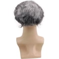 thumbnail image 6 of Men's Toupee 10x8inch European Human Hair Swiss Mono Lace Thin Skin Hairpiece Hair Replacement System for Men 40% 1B Mixed 60% Grey Hair, 6 of 7