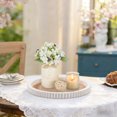 thumbnail image 6 of FZBCTLDZ 12” Round Farmhouse Decorative Tray for Coffee Table, White Distressed Wood Tray with Textured Edge, Rustic Centerpiece Tray for Living Room, Kitchen, Entryway & Vanity, 6 of 9