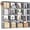 Grey, variant on Book Shelf, 16 Cube Storage Organizer, DIY Bookcase, Metal Cube Bookshelf,Tall Book case for Bedroom, Living Room,Office,Closet Storage Organizer, Grey Cubicle Storage Rack