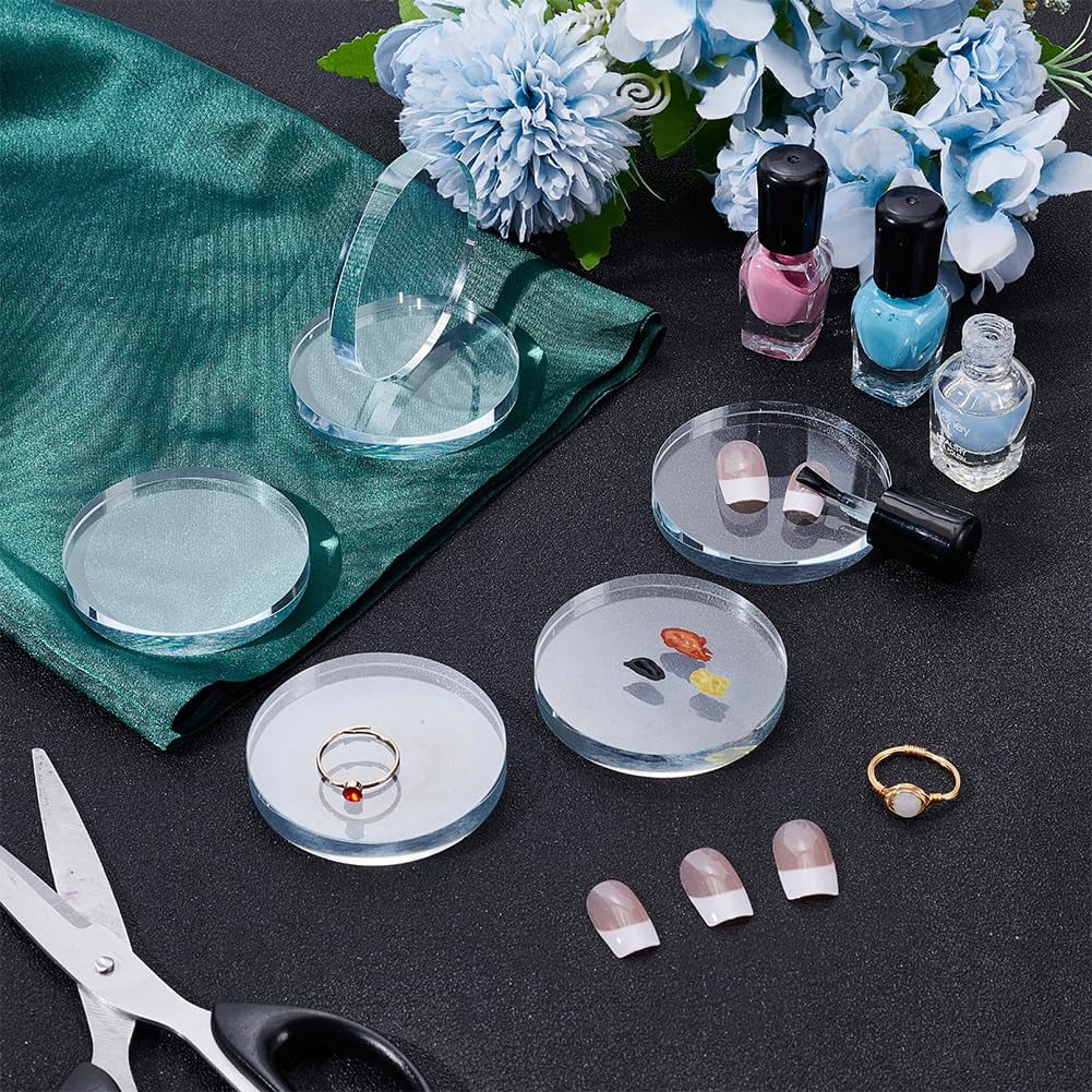 Glass Eyelash Extension Pads Grafting Eyelashes Tools Flat Round 6x1cm 8pcs/set