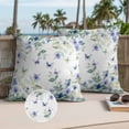 thumbnail image 3 of Leaf Butterfly Outdoor Pillow Covers 16x16 Set of 2,Waterproof Patio Throw Pillowcase Protectors,Watercolor Sage Green Purple Floral Decorative Pillow Shams Cushion Covers for Seat Bed Couch Sofa, 3 of 8