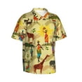 thumbnail image 2 of Daiia Ethnic African Hawaiian Shirt for Men Gentle Cotton Regular Short Sleeve Casual-Large, 2 of 9