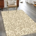 thumbnail image 2 of 3'x5' Rug for Living Room Bedroom, Beige Spring Floral Washable Area Rugs Non-Slip Carpet Mats, Farmhouse Flowers Elegant Pastoral Indoor Low Pile Area Rug Runner for Kitchen, Mudroom, 2 of 8
