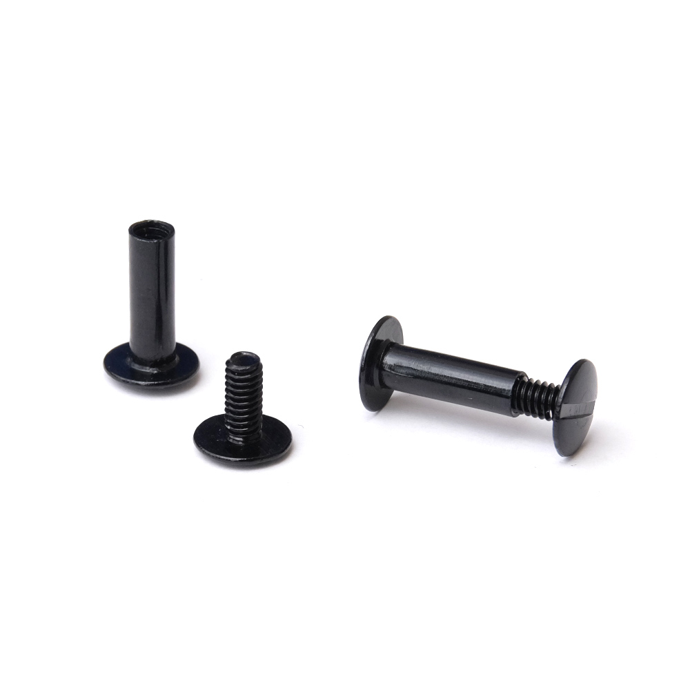 TRUBIND Chicago Screw and Post Sets 3/4 inch Post Length 3/16 inch Post  Diameter Black Aluminum Hardware Fasteners 100 Screws with 100 Posts  for Binding, Albums, Scrapbooks (100 Sets/Bx)