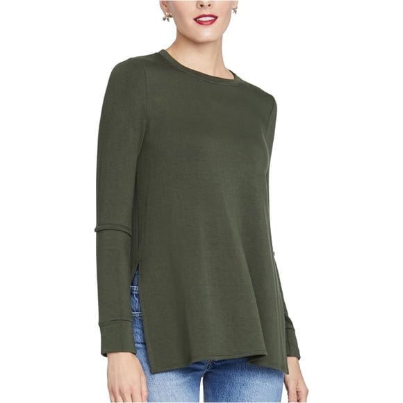 Rachel Roy Camiseta básica de manga dividida para mujer, verde, mediana