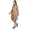 thumbnail image 3 of Moomaya Womens Long Sleeve Printed Knee Length Dress Flared Flowy Summer Dress, 3 of 6