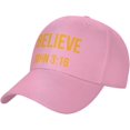 thumbnail image 2 of I Believe John 3 16 Christian Baseball Cap Men Trucker Hat Women Dad Hat Sun Hat Adjustable Ponytail Hat Black, 2 of 8