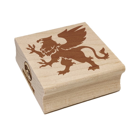 Regal Heraldic Griffin Square Rubber Stamp Stamping Scrapbooking Crafting - Small 1.25in