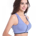 thumbnail image 2 of Stibadium Women's Zip Front Sports Bra Wireless Post-Surgery Bra Racerback Yoga Bras, 2 of 6