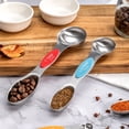 thumbnail image 3 of 8Pcs Stainless Steel Measuring Spoons Dual Ends Double Headed Measuring Cup Baking Tool Spoon for Kitchen (Colorful), 3 of 9