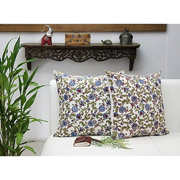 storeindya Cushion Covers Outdoor/No Sew Cushion Covers/Set of 2 Hand