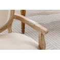 thumbnail image 5 of Solid Wood Frame Dining Armchair Linen Fabric Oval Back with Armrest,Set of 2,Beige, 5 of 8