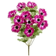 Allstate 19" Orchid and Green Artificial Anemone Floral Bush
