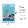 thumbnail image 2 of New York City - Twin Towers Statue of Liberty - Vintage Travel Poster c.1970 - 8 x 12 inch Vintage Metal Tin Sign, 2 of 4