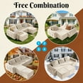 thumbnail image 5 of Easoger 86.6" Compressed Sectional Sofa, Modular Sofa Three-Seater, Velvet Covered, Fully Foam-Filled, Comfortable and Soft, Freely Combine and Match, Suitable for Living Room - (Beige), 5 of 9