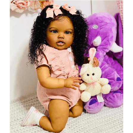 iCradle 24 Inch 60cm Baby Doll Toddler Girl Realistic Reborn Toddlers Dolls Soft Vinyl Cloth Body Lifelike Newborn Babies Doll Gift Toy for Kids Age 3 