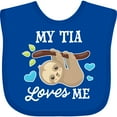 thumbnail image 3 of Inktastic My Tia Loves Me with Sloth and Hearts Boys or Girls Baby Bib, 3 of 4