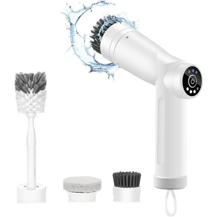 Electric Spin Scrubber Cordless, Shower Scrubber for Cleaning 3 Replaceable Heads, Scrub Brush Cleaner for Bathroom Floor Window Kitchen Sink, Handheld Power Scrubber, Electric Baby Bottle Brush Set