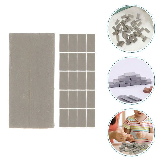 OULII Miniature Brick Decors for DIY Light Grey Clay Building Set Suitable for Sand Box and Model Train Layout