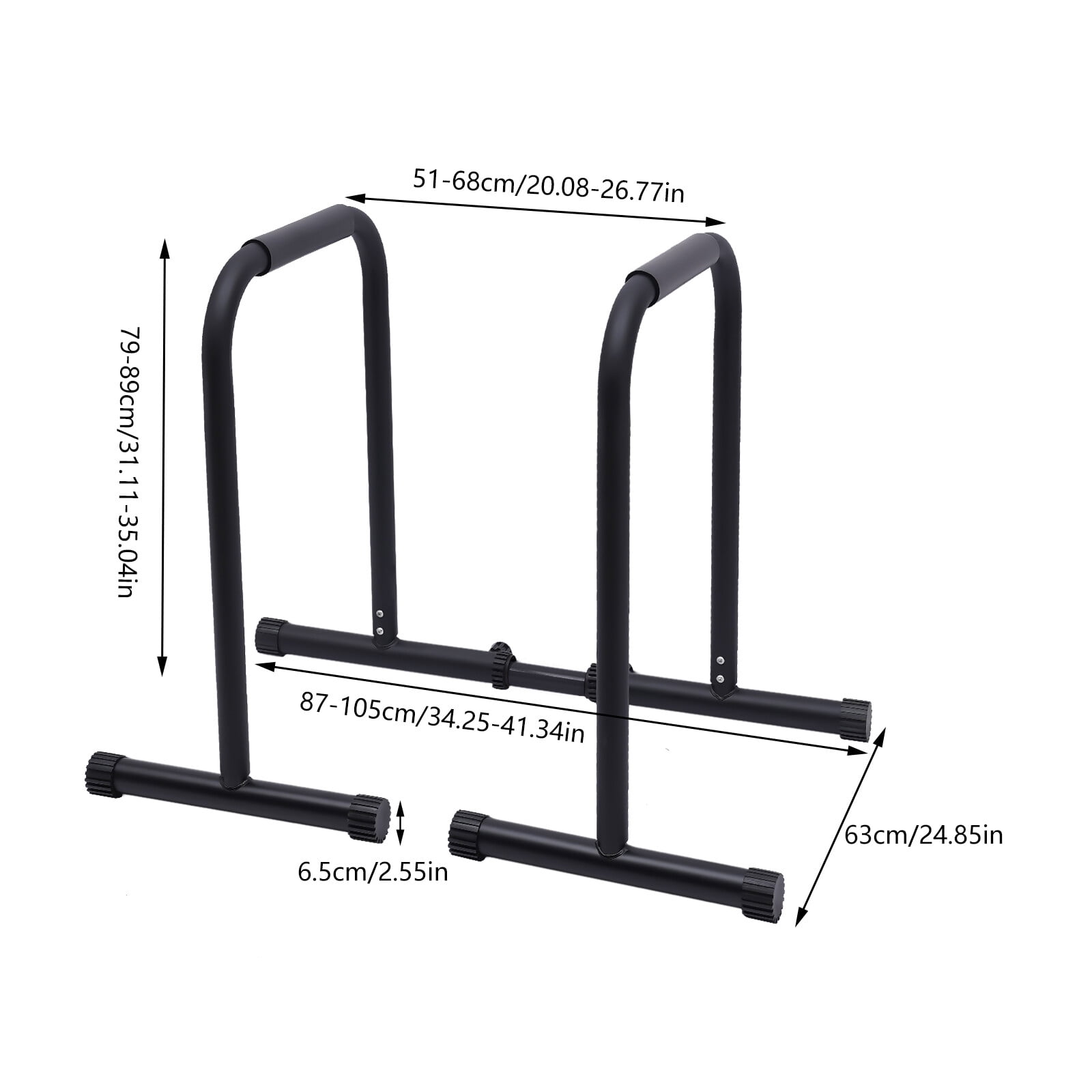 Dip Station, Indoor Pull Up and Dip Station Black, 2-in-1 Pull Up Bar and Parallel Bars, with Foam Handles, High Hardness Steel Tube, for Home Gym, Calisthenics, Strength Training