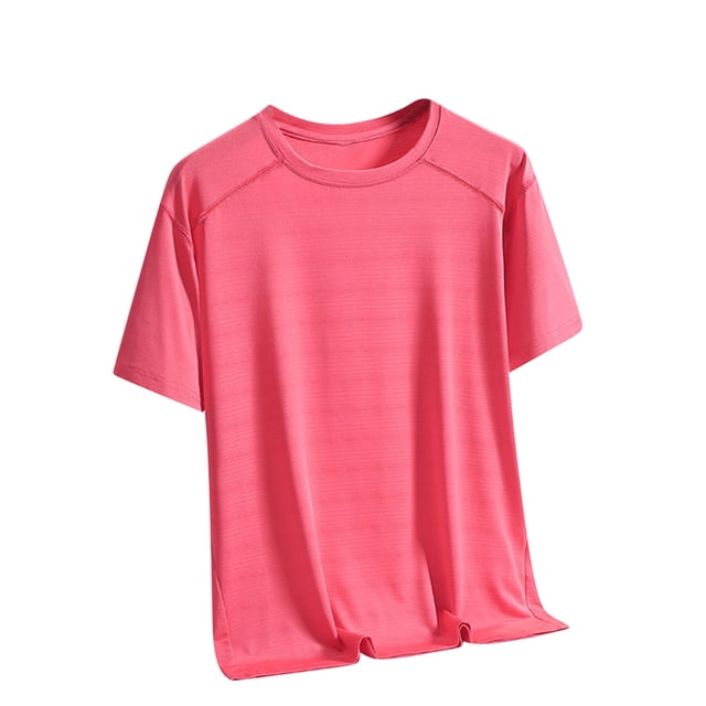 pstuiky camisetas de hombre, Camiseta deportiva informal de seda helada, transpirable, de manga corta y cuello redondo, de color liso para hombre ropa de hombre xxxxl