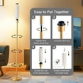thumbnail image 4 of EDISHINE 65in Gold Floor Lamps with Remote for Living Room, 2700K-6000K, Standing Tall Lamp with Night Light Mode and Timer, LED Bulb Included, 4 of 8