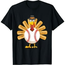 Baseball Turkey Thanksgiving Shirt for Boys Toddlers Kid Mom T-Shirt