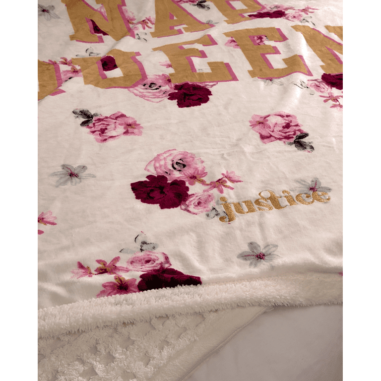 Justice Nap Queen Sherpa Back Throw Blanket 50