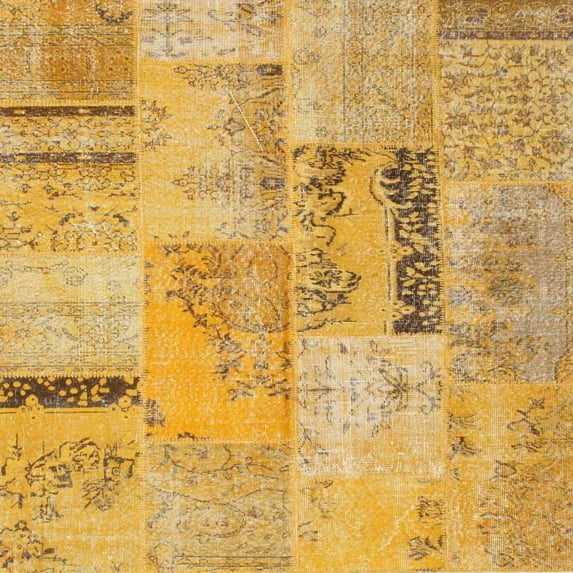 Ahgly Company Machine Washable Indoor Square Contemporary Orange Area Rugs, 4' Square