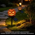 thumbnail image 5 of Pumpkin Solar Lights Outdoor Halloween Decorations Outdoor Lights Solar Pathway Lights Outdoor Waterproof Jack O Lantern Cat Design Solar Stake Light for Yard Garden Lawn 1 Pack, 5 of 7