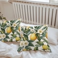 thumbnail image 7 of Waterproof Throw Pillow Covers Set of 2, 26x26 Inch Watercolor Lemon Decorative Pillowcases Outdoor Pillow Slip Cushion Covers Set for Couch Tent Green Yellow Fruit Country Flower, 7 of 7