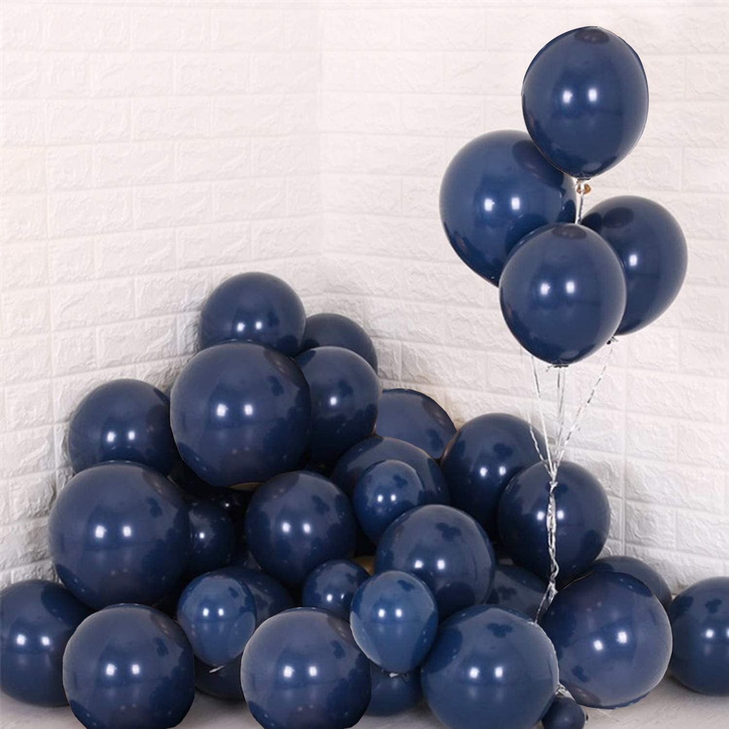 Doingart Chrome Blue Balloons 12inch 50pcs Latex Balloons Metallic