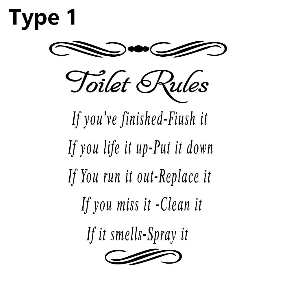 Vinyl Bathroom Washroom Wall Art Mural Wall Stickers Quotation Decals