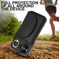 thumbnail image 6 of for iPhone 16 Plus Wallet Case with Card Holder Women Men, Flip PU Leather Kickstand Shockproof Protective Phone Cover Magnetic Clasp 360 Rotation Ring Stand for iPhone 16 Plus, Black, 6 of 7
