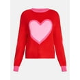 thumbnail image 5 of 99 Jane Street Women's and Women's Plus Valentines Heart Sweater, Midweight, Sizes XS-4X, 5 of 5