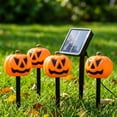 thumbnail image 5 of Halloween Solar Pumpkin Ghost Ground Stake Light Set, 1 to 5 Spooky LED Pathway Lights, Waterproof Outdoor Ambient Lamp for Patio Yard Garden Lawn Halloween Holiday Decor, C, 5 of 7