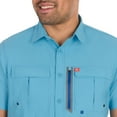 thumbnail image 4 of The American Outdoorsman Blackfoot River Fishing Shirt, Short Sleeve - Quick Dry, UPF 30 UV Protection, Modern Fit, Breathable Eyelets and Waterproof Chest Zip Multiple Pocket (Ethereal Blue, Large), 4 of 8