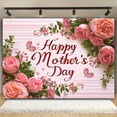 thumbnail image 2 of Happy Mother'S Day Polyester Backdrop Banner - Pink Floral & Roses Design for Mom'S Special Day - Versatile Wall Decor for Wedding, Birthday, Anniversary, 2 of 4