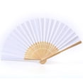 thumbnail image 4 of Lolmot Hand Held Fan for Cooling Pattern Folding Dance Wedding Party Lace Silk Folding Hand Held Solid Color Fan, 4 of 8