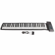 61 Keys Roll Up Keyboard Piano MIDI Function Portable Hand Roll Piano with LED Digital Display 100?240V US Plug