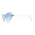 thumbnail image 3 of Full Rhinestone Studded Bubbly Heart Shape Cute Sunglasses Blue, 3 of 4