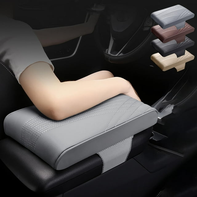 MTBLYS Car Armrest Box Cushion Memory Foam Thickened Universal Fit Protective Cover Center Console Pad Driver Comfort Support