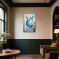 thumbnail image 4 of ZHONGYUTONG Wine Canvas Wall Art for Kitchen Prints Blue Wine Glass Picture Modern Kitchen Restaurant Dinning Room Bar Wall Decor Framed (28.00" x 42.00"), 4 of 5