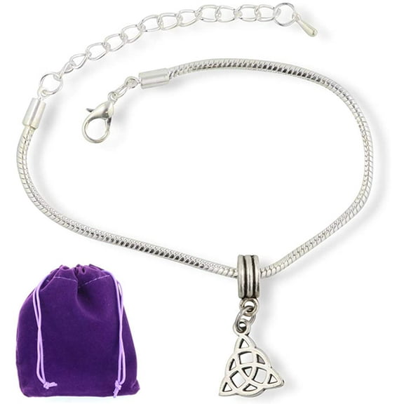 Celtic Bracelet | Triquetra Symbol Stainless Steel Snake Chain Charm Bracelet