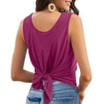 thumbnail image 7 of Tops for Women Trendy Womens Juniors Shirts Short Sleeve Dress Shirts for Women Short Sleeve Ladies Tunic Long Work Shirt Tops Loose Sleeveless Work Blouse Polyester Athletic Long Hot Pink 2XL, 7 of 7
