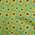 thumbnail image 1 of oneOone Velvet Green Fabric Floral Sunflower With Honey Bees Craft Projects Decor Fabric Printed By The Yard 58 Inch Wide, 1 of 4
